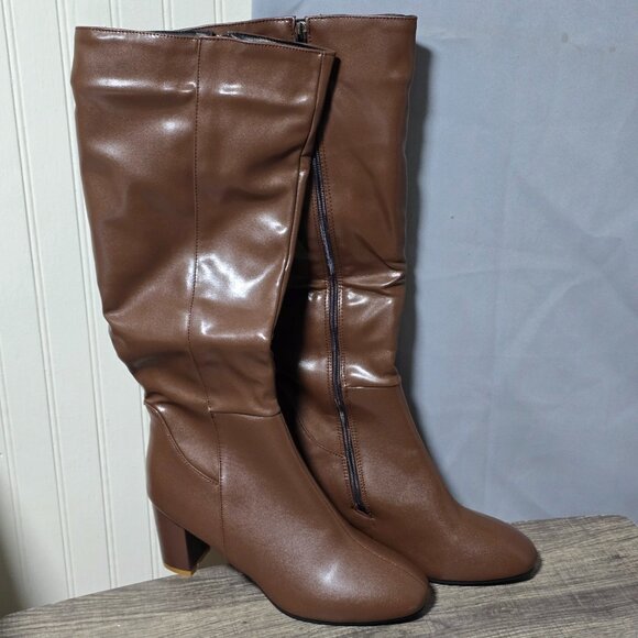 Jingpin Shoes - Mid Calf Long Zip Up High Heel Boots - US10 - 42 - New